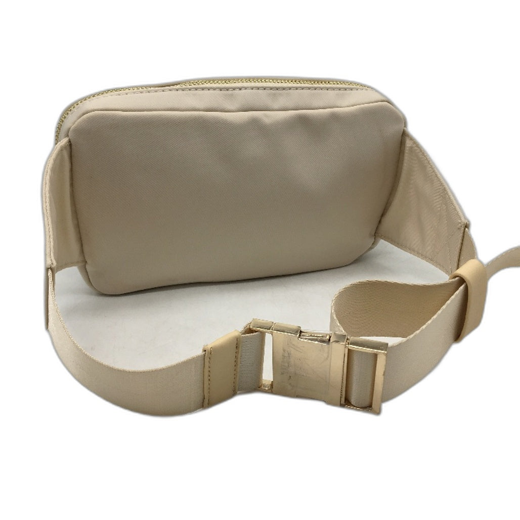 Peta And Jain Beige Dual Compartment Madix Waist Bag With Gold Accents 20cm NEW