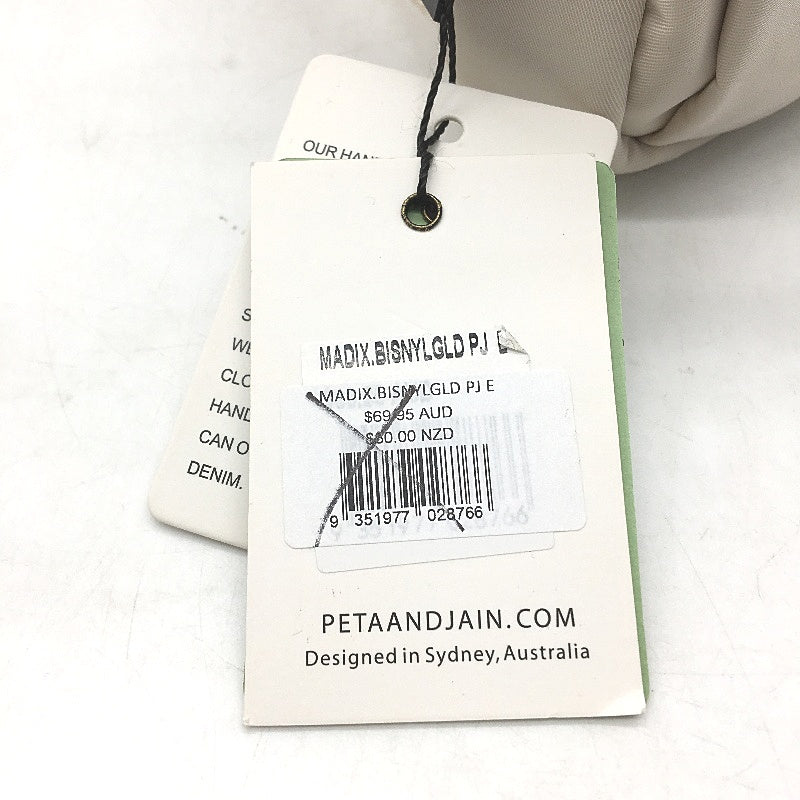 Peta And Jain Beige Dual Compartment Madix Waist Bag With Gold Accents 20cm NEW