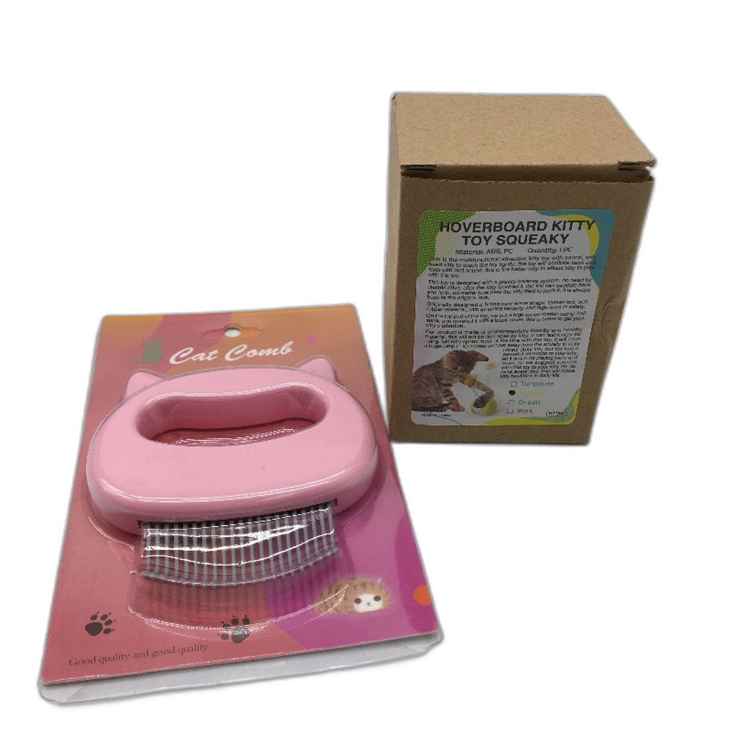 Feline World 7 Piece Toy Box Inc Roley Grooming Mitt & Comb Teaser Bird NEW