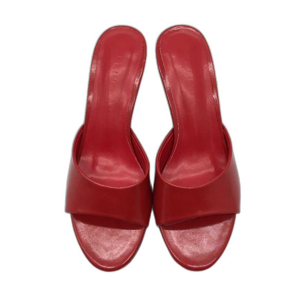 Billini Red Gally Slip On Peep Toe Mid Heeled Mule Shoes Ladies Size 7 NEW