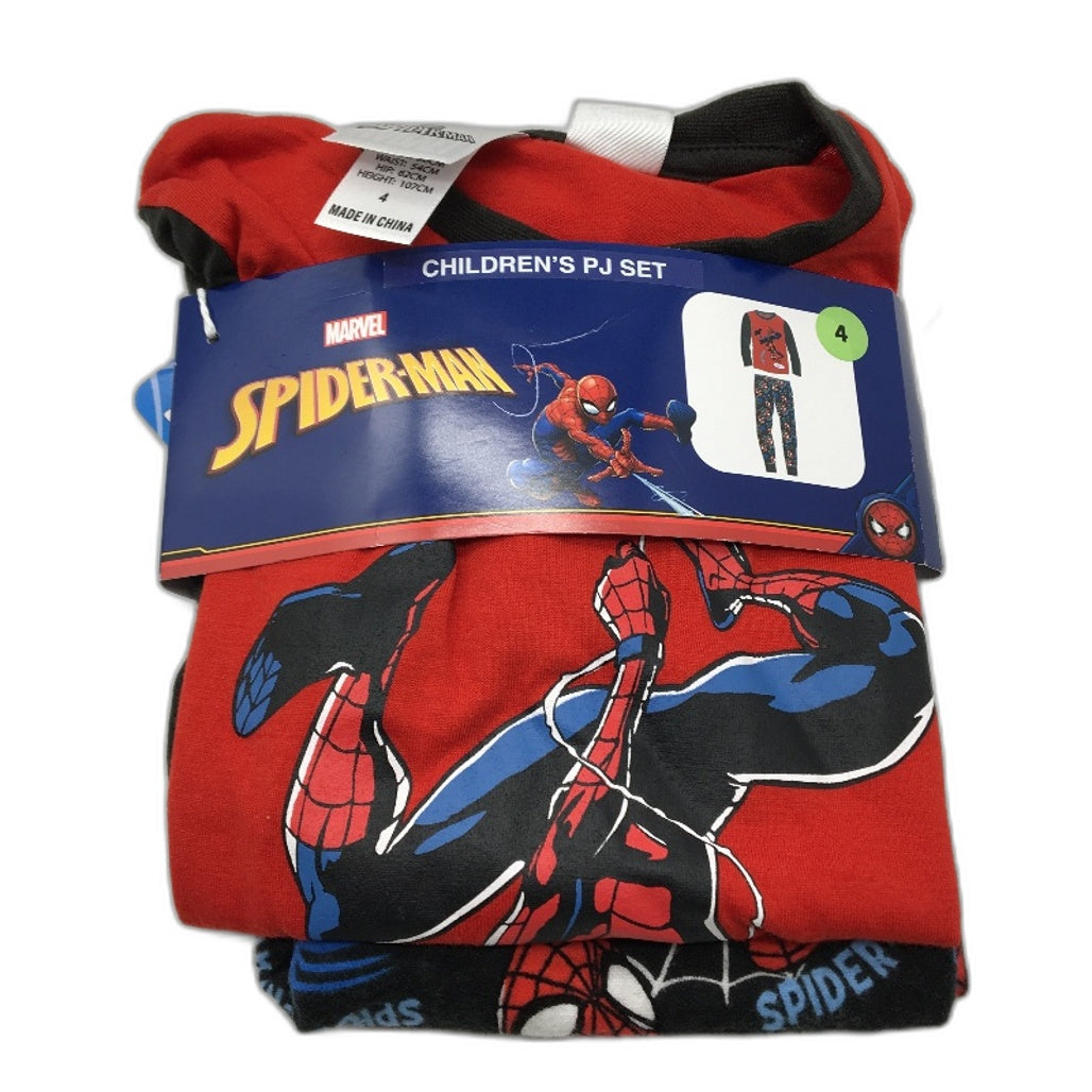 Marvel Spiderman Long Sleeve PJ Set & Stationary Backpack Set Kids Size 4 NEW
