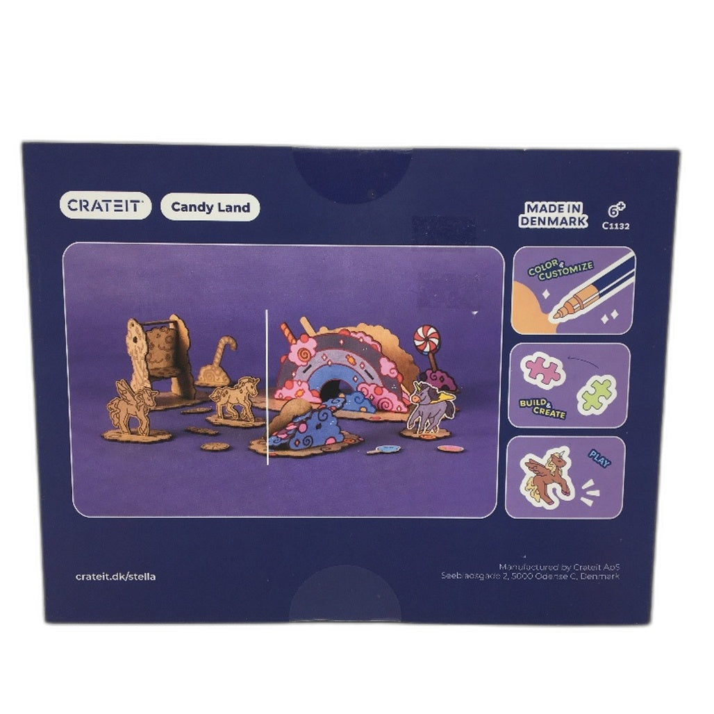 Crateit Candy Land Stella Unpainted Wooden Toy Building Set Ages 6+ NEW