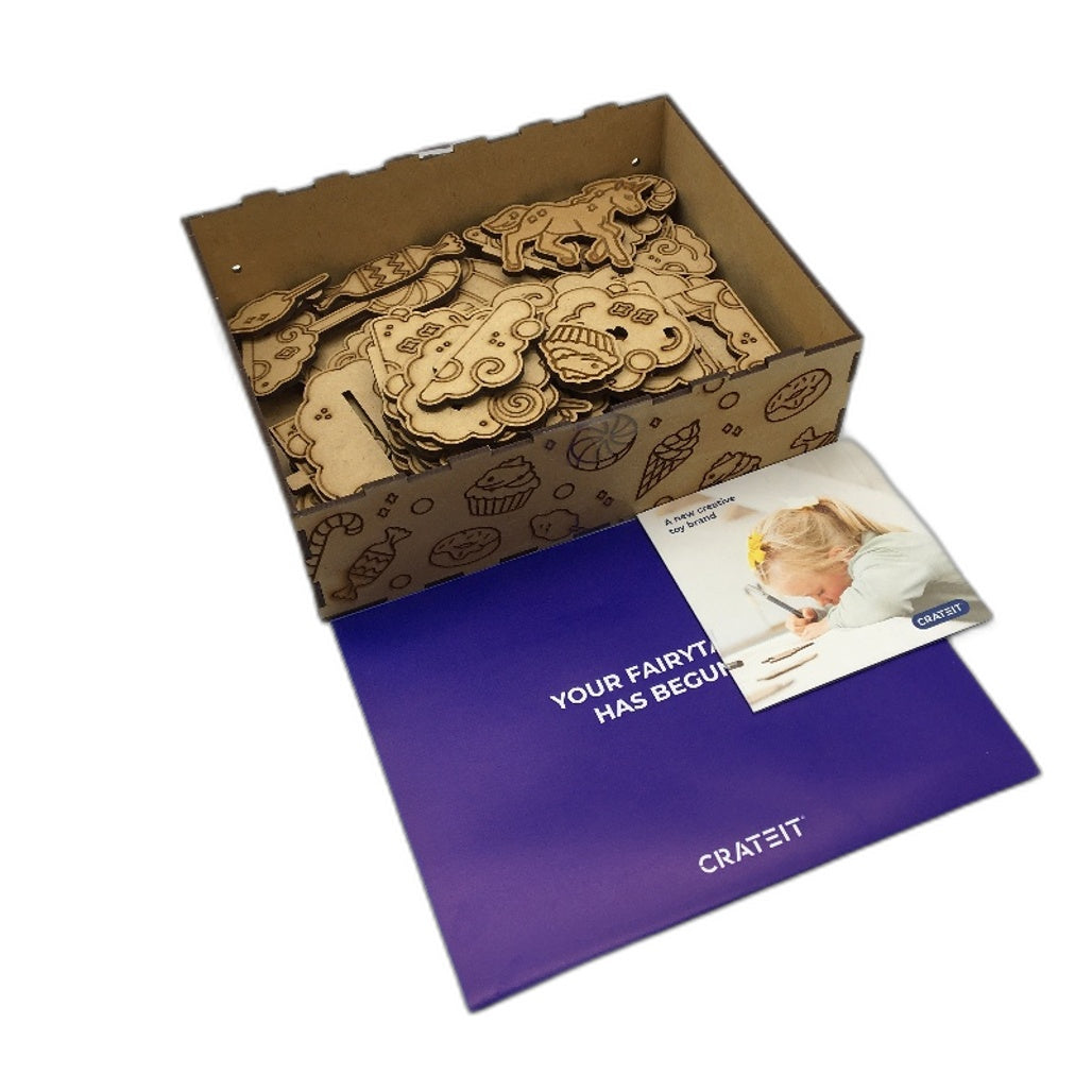 Crateit Candy Land Stella Unpainted Wooden Toy Building Set Ages 6+ NEW