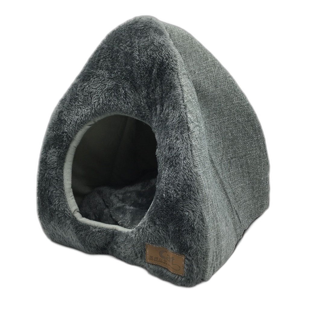 Pet Warm Fluffy Tent Cave Shelter Bed Cat Small Dog House For Indoor Outdoor NEW