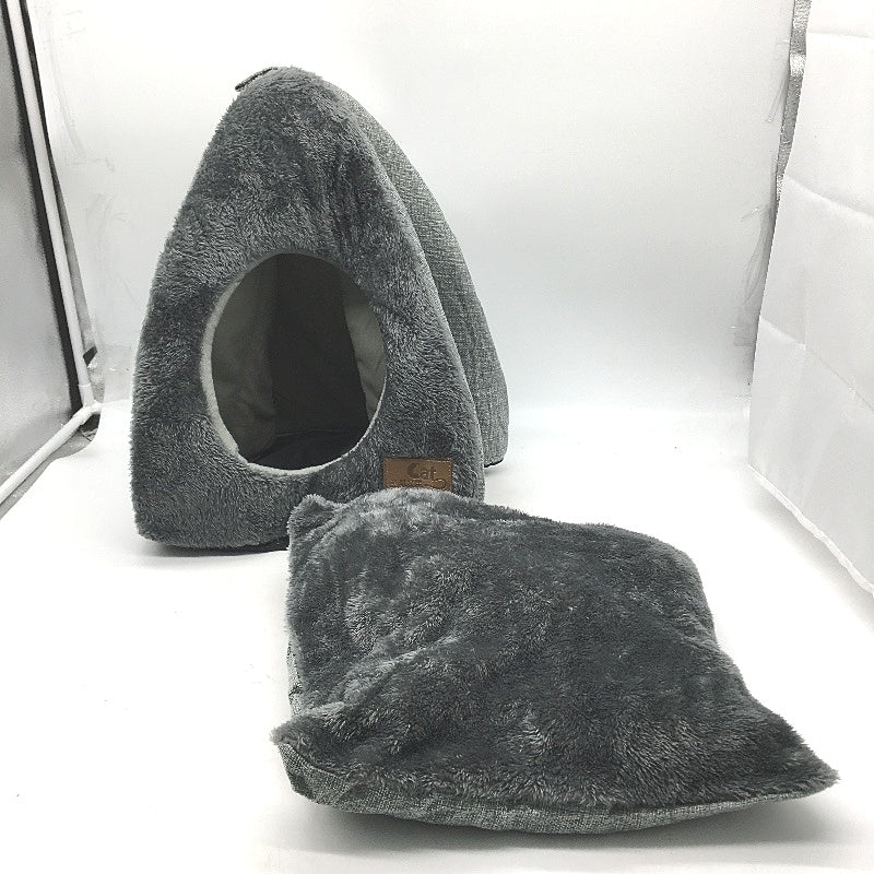 Pet Warm Fluffy Tent Cave Shelter Bed Cat Small Dog House For Indoor Outdoor NEW