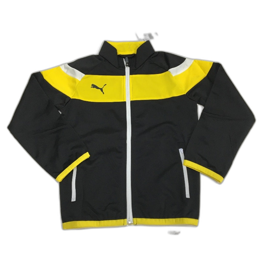 PUMA Spirit II Poly Training Zip Jacket Yellow Junior Boys Youth Size S 7-8Y NEW