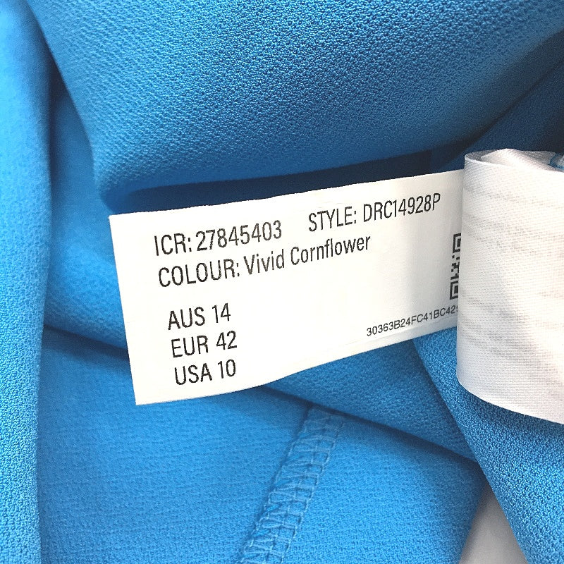 Forever New Blue Bodycon Off-Shoulder Split Mini Dress Ladies Size AU 14 NEW