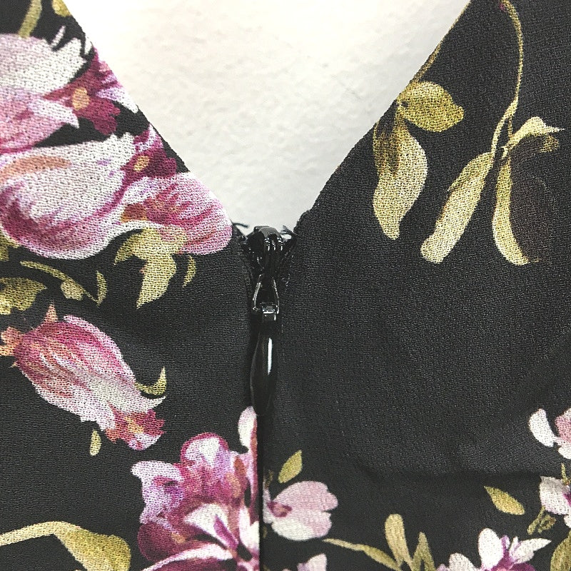 Forever New Black Long Sleeve Floral Layered Ruffle Midi Dress Ladies Size AU 8