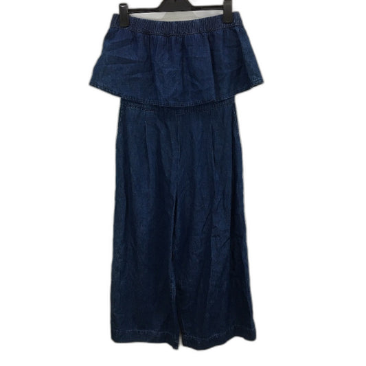 Forever New Dark Blue Denim Strapless Zip-Back Jumpsuit Ladies Size AU 10 NEW