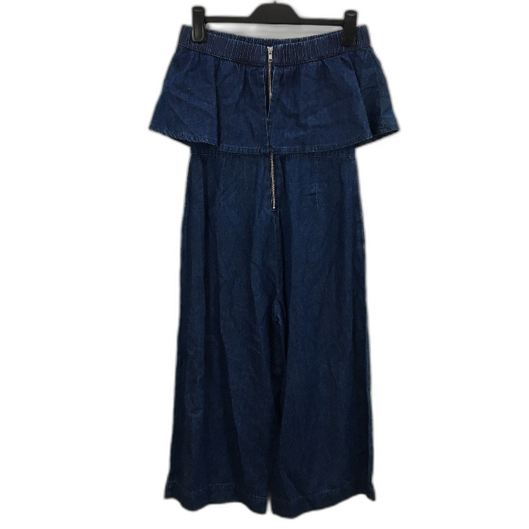 Forever New Dark Blue Denim Strapless Zip-Back Jumpsuit Ladies Size AU 10 NEW