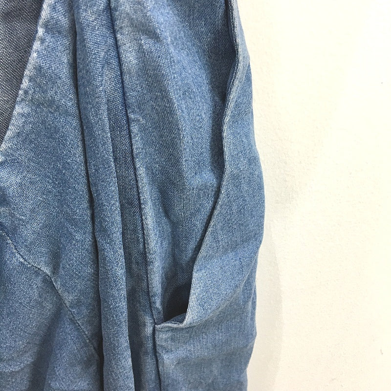 Forever New Blue Denim Open Tie-Back Ruffle Playsuit Ladies Size AU 16 NEW