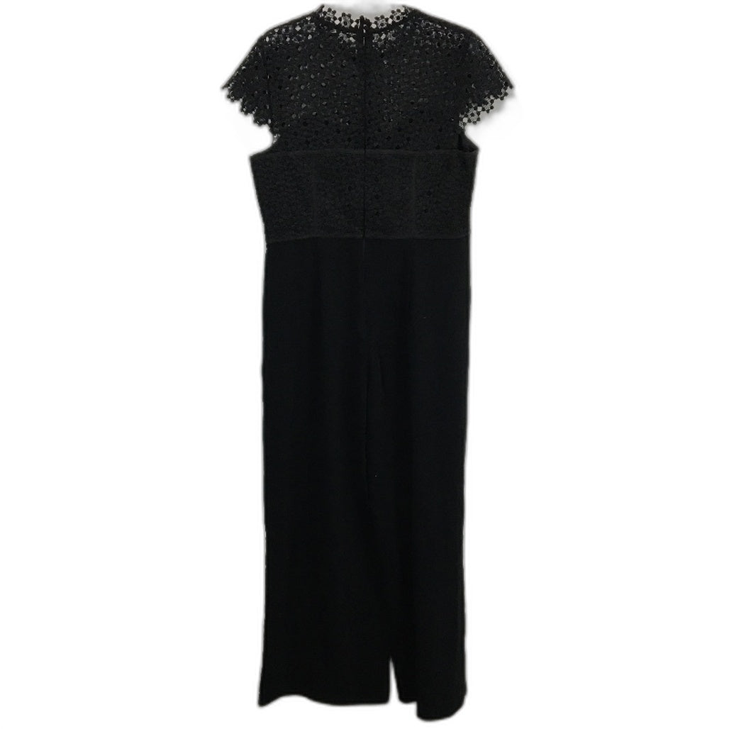 Ever New Black Embroidered Short Sleeve Wide Leg Jumpsuit Ladies Size AU 12 NEW