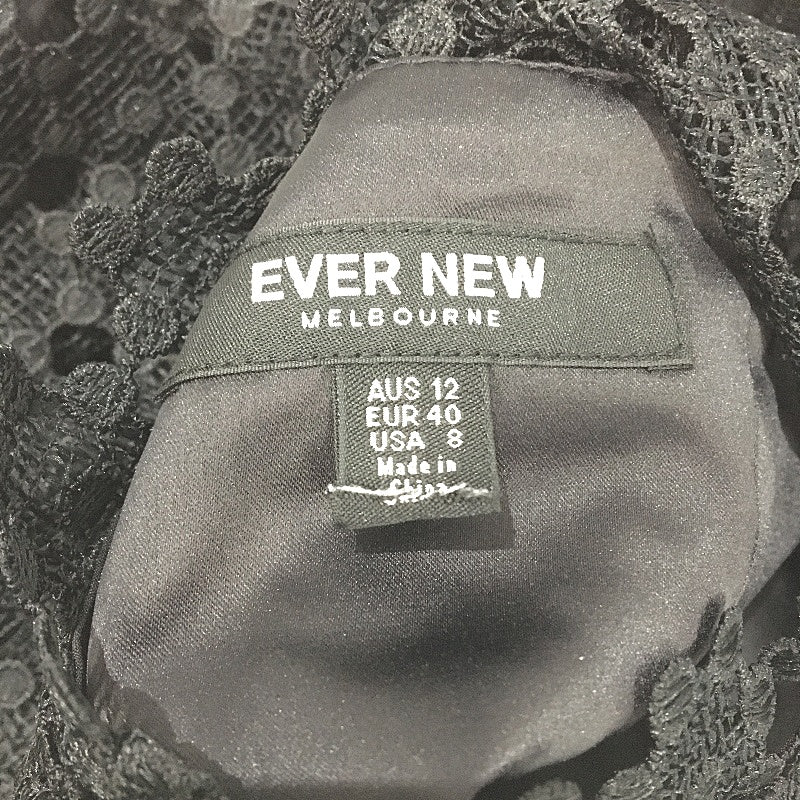 Ever New Black Embroidered Short Sleeve Wide Leg Jumpsuit Ladies Size AU 12 NEW