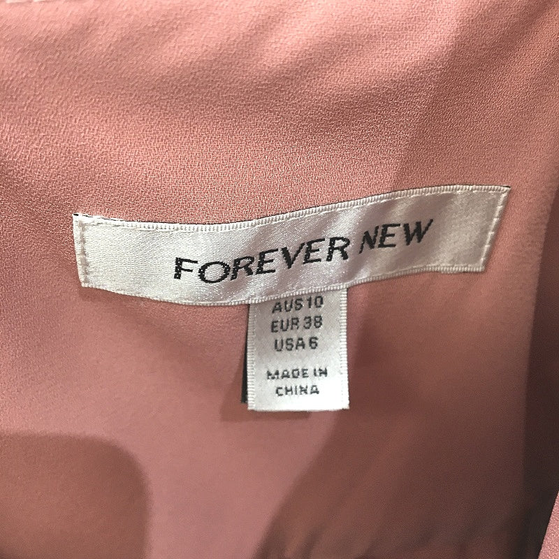 Forever New Rose Gold One-Shoulder Silky Twist Midi Dress Ladies Size AU 10 NEW