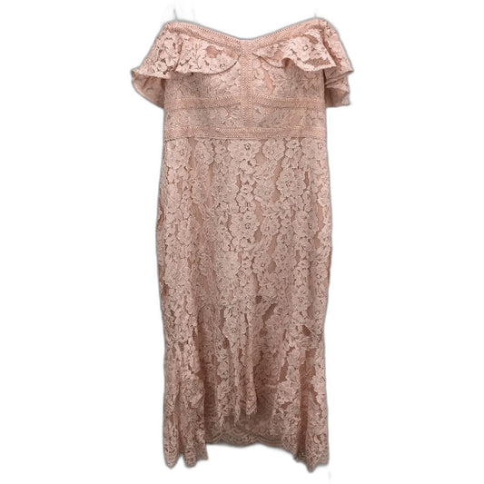 Ever New Pink Short Sleeve Floral Off-Shoulder Midi Dress Ladies Size AU 16 NEW