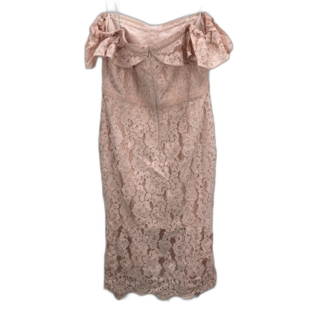 Ever New Pink Short Sleeve Floral Off-Shoulder Midi Dress Ladies Size AU 16 NEW