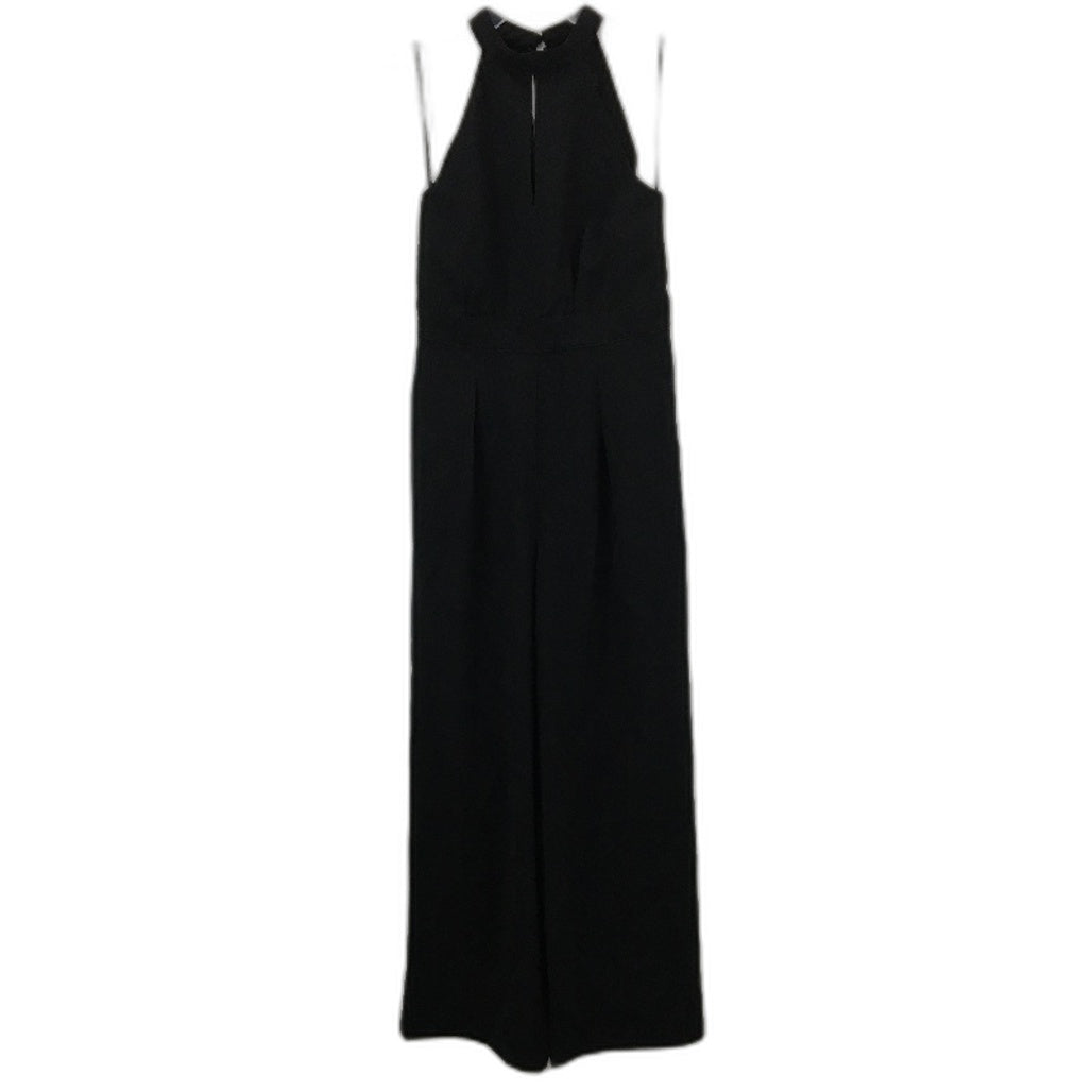 Ever New Black High Neck Plain Smooth Wide Leg Jumpsuit Ladies Size AU 8 NEW