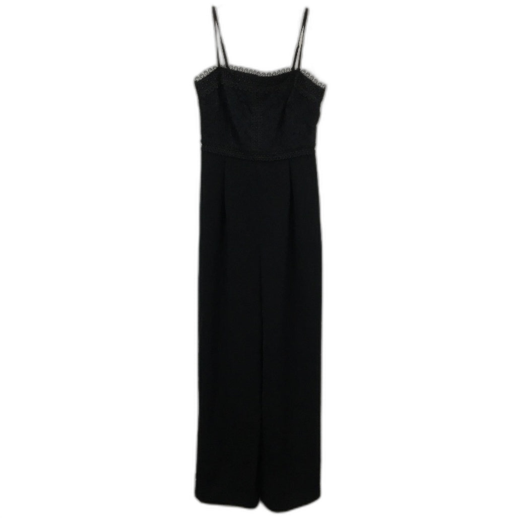 Ever New Black Lace Pattern Top Smooth Wide Leg Jumpsuit Ladies Size AU 6 NEW