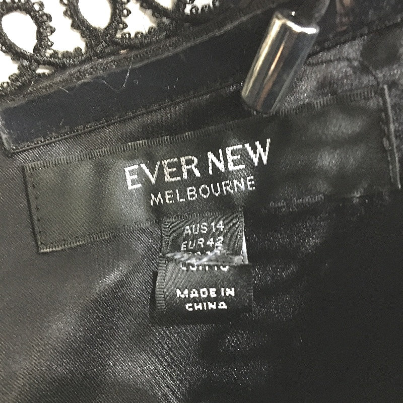 Ever New Black Floral Embroidered Trim Wide Leg Jumpsuit Ladies Size AU 14 NEW