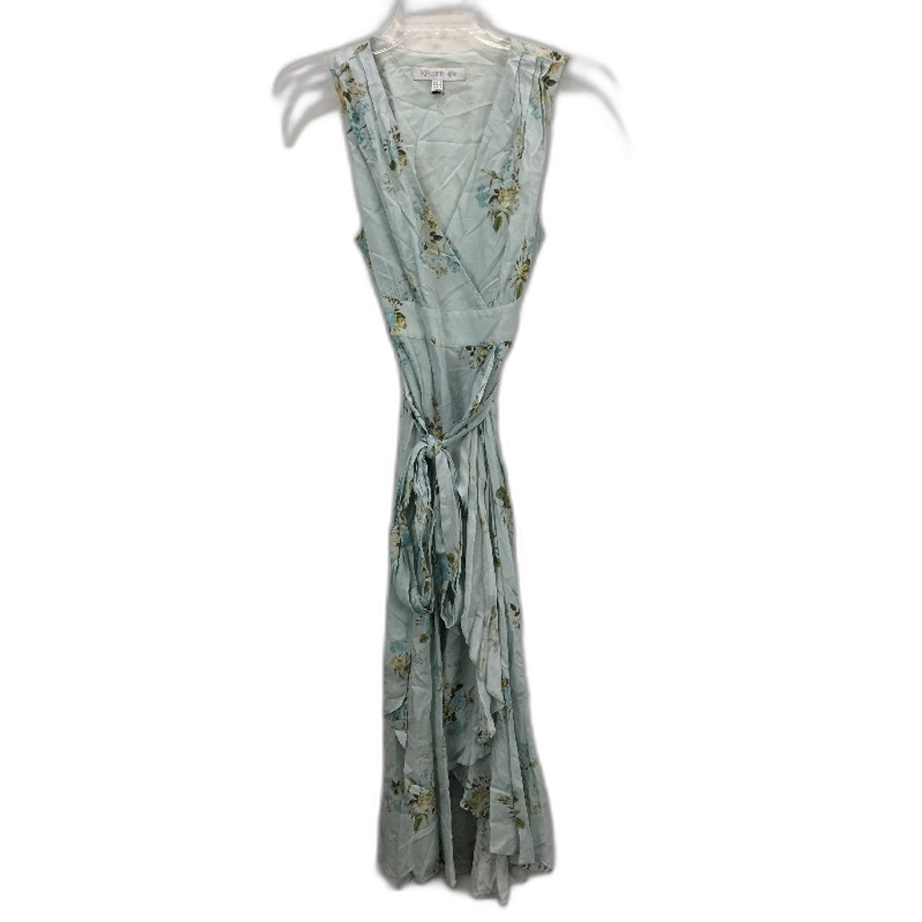 Forever New Blue Belted Flowy Floral Patterned Midi Dress Ladies Size AU 8 NEW