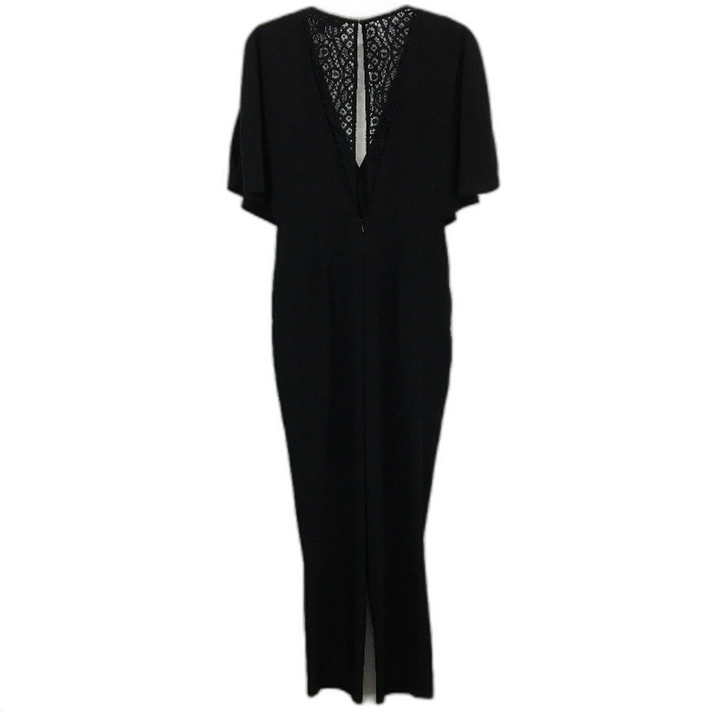 Forever New Black Embroidered Slim Leg Short Sleeve Jumpsuit Ladies Sz AU 8 NEW