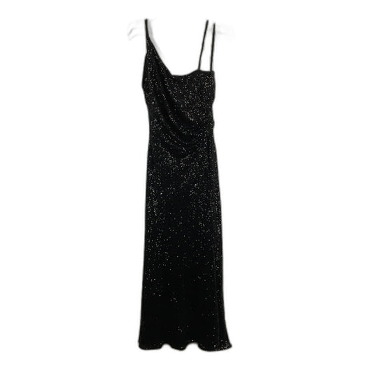 Forever New Black One-Shoulder Sequin Open-Back Maxi Dress Ladies Size AU 12 NEW