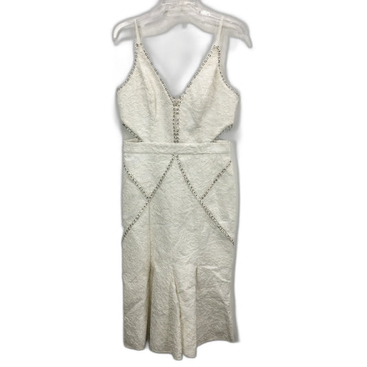 Forever New White Cut-Out Waist Floral Patterned Midi Dress Ladies Size S/M NEW