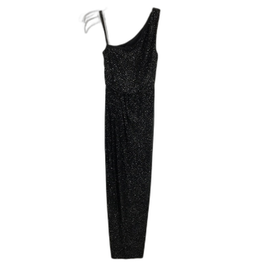 Forever New Black Sparkly One-Shoulder Bodycon Midi Dress Ladies Size AU 6 NEW
