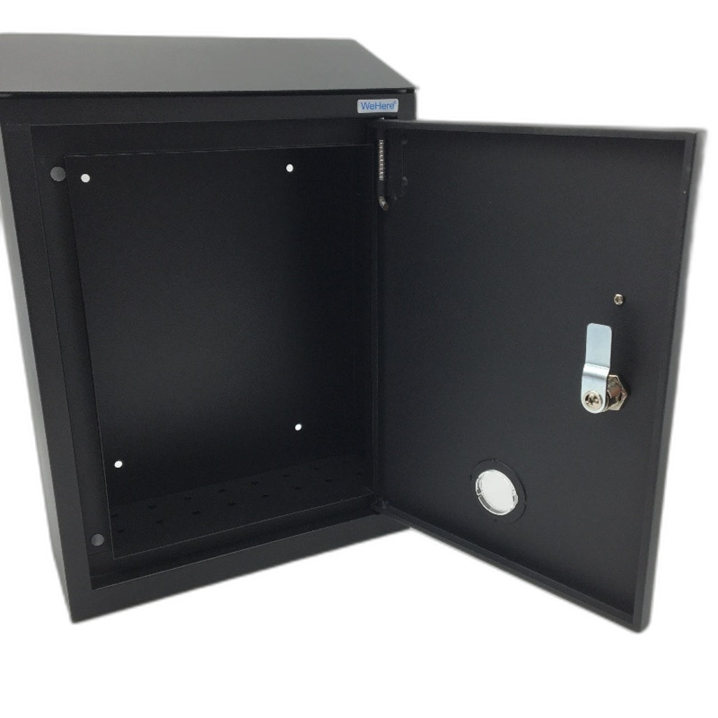 WeHere Smart Mailbox With Lock And Key Wall Mounted Black NEW