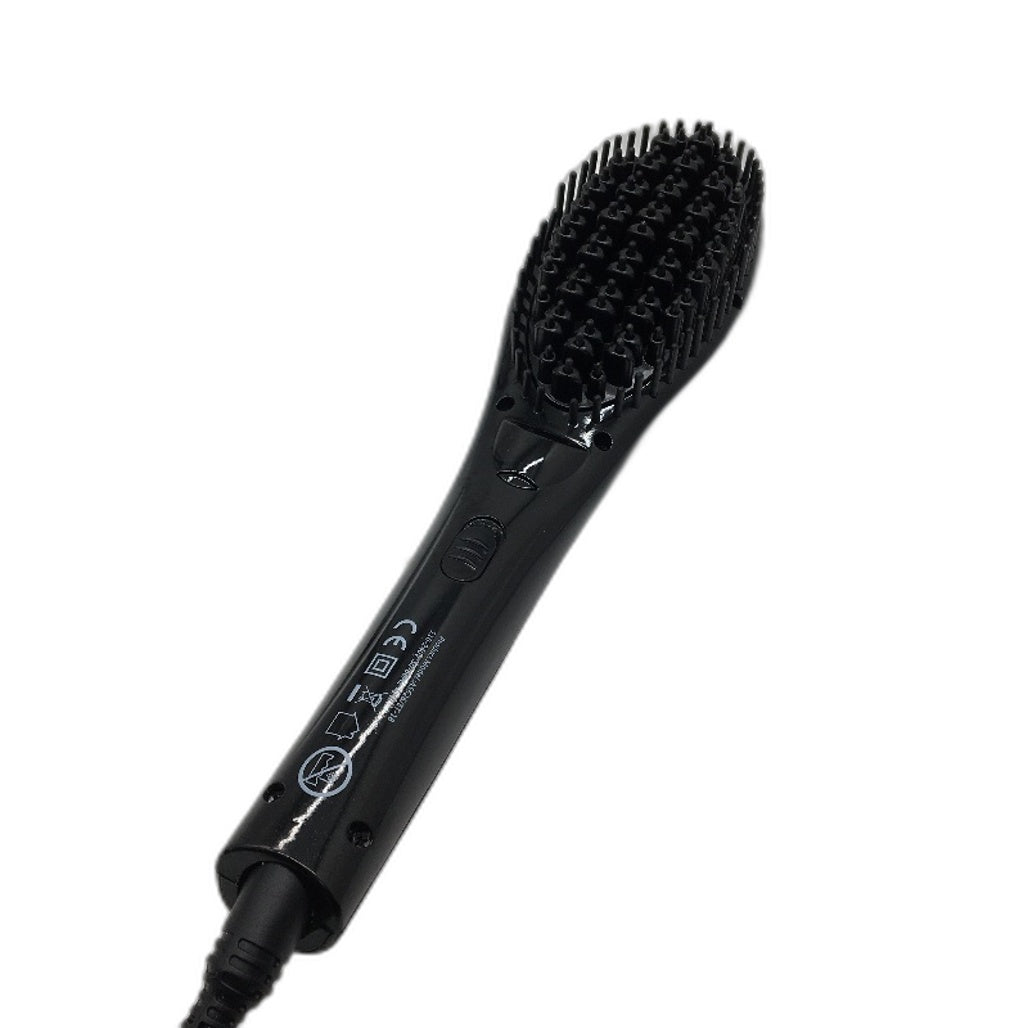 Heated Hair Straightener Brush Ceramic Coated Plate 360 Swivel Power Cord