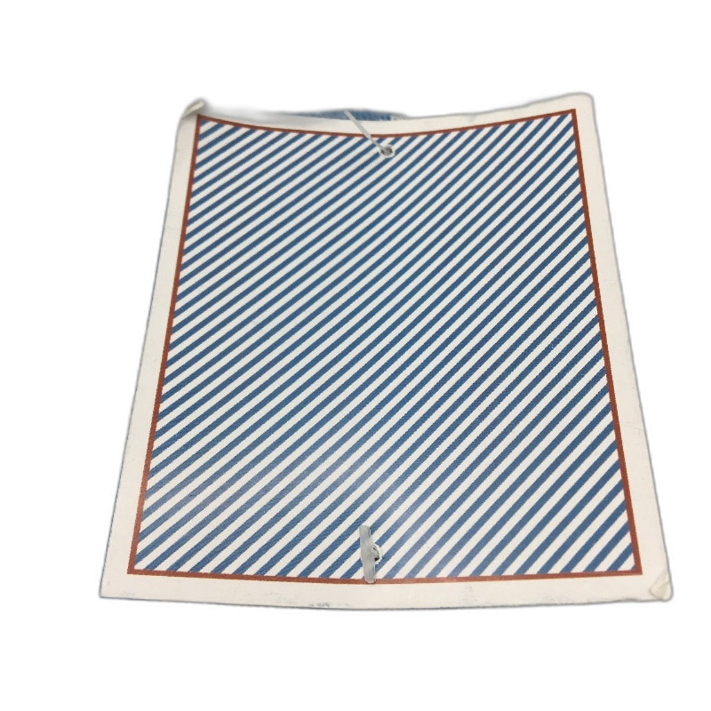 Kirkton House Jacquard Stripe Blue Knitted Cotton Throw 100cm x 120cm NEW