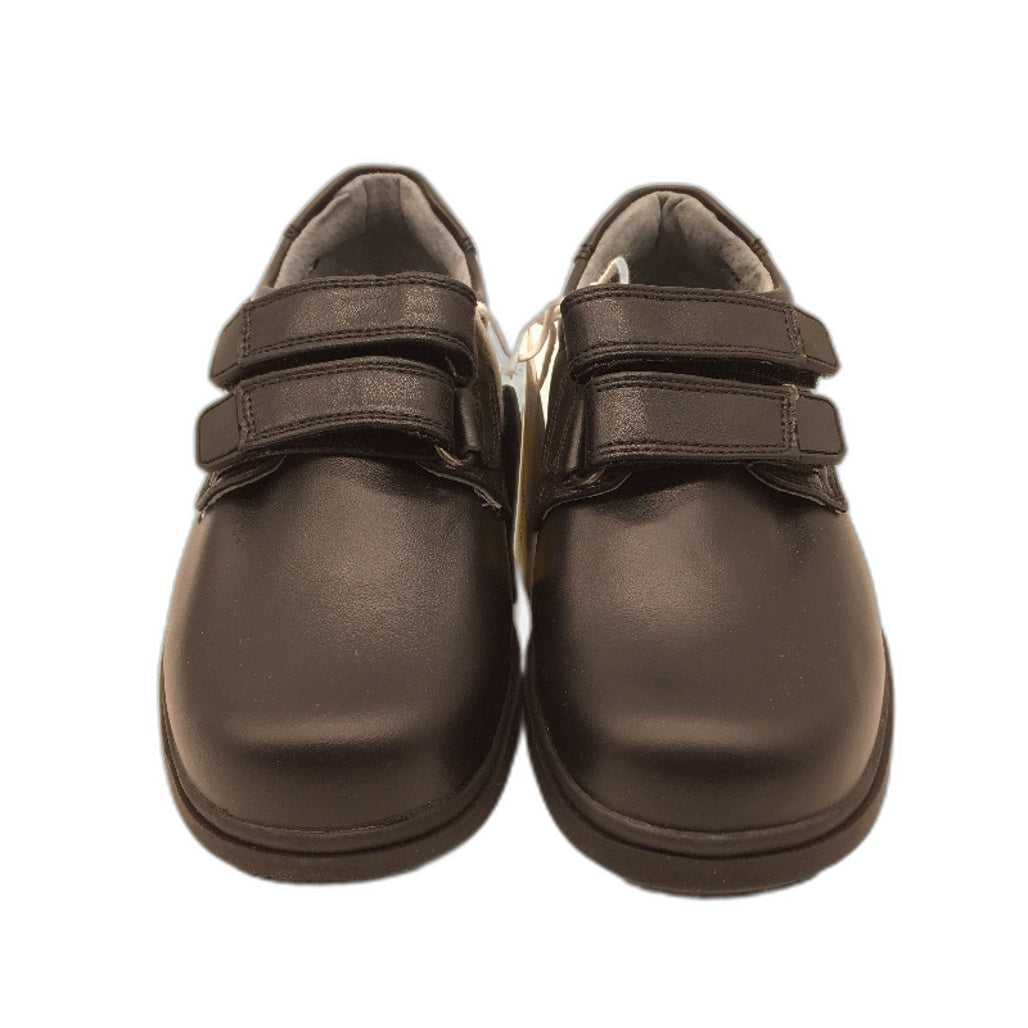Lily & Dan Premium Leather Double Strap Black School Shoes Kids Size AU 10 NEW