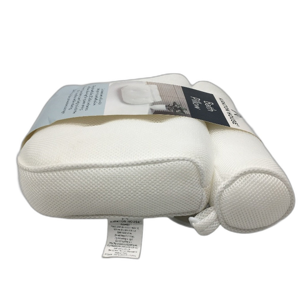 Kirkton House Breathable 3D Mesh White Fabric Quick Drying Bath Pillow NEW