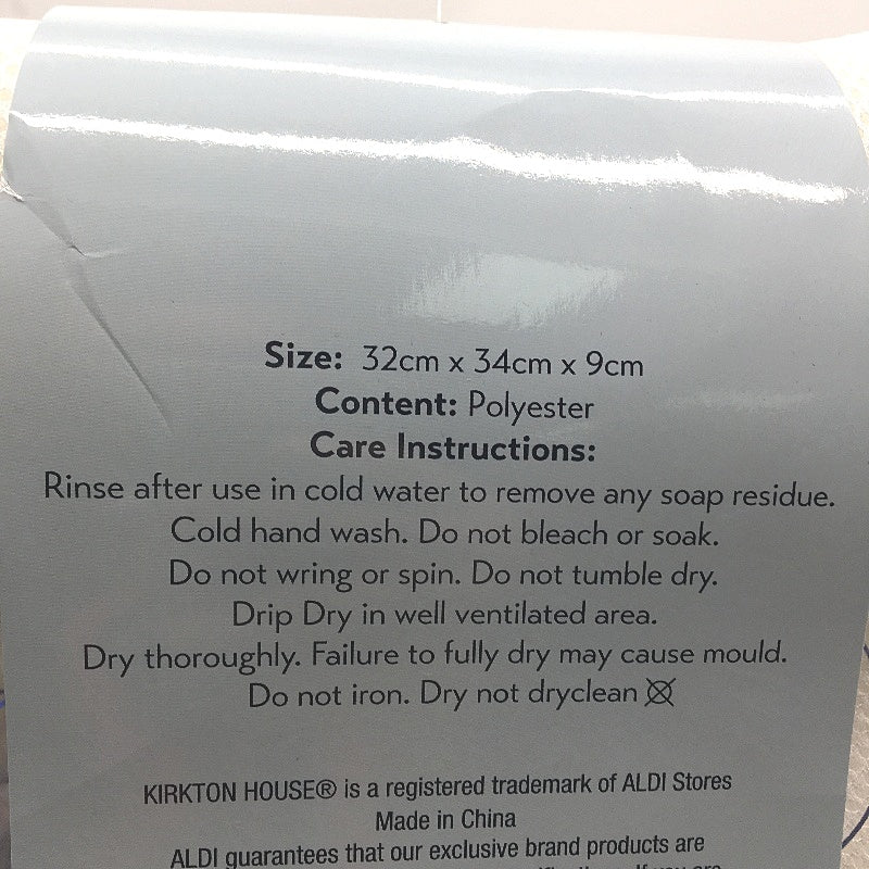 Kirkton House Breathable 3D Mesh White Fabric Quick Drying Bath Pillow NEW