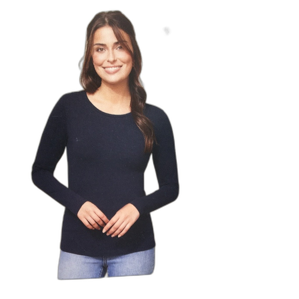 Serra 2Pce Regular Fit Long Sleeve Navy Blue & Grey Tee Pack Ladies Size 10 NEW