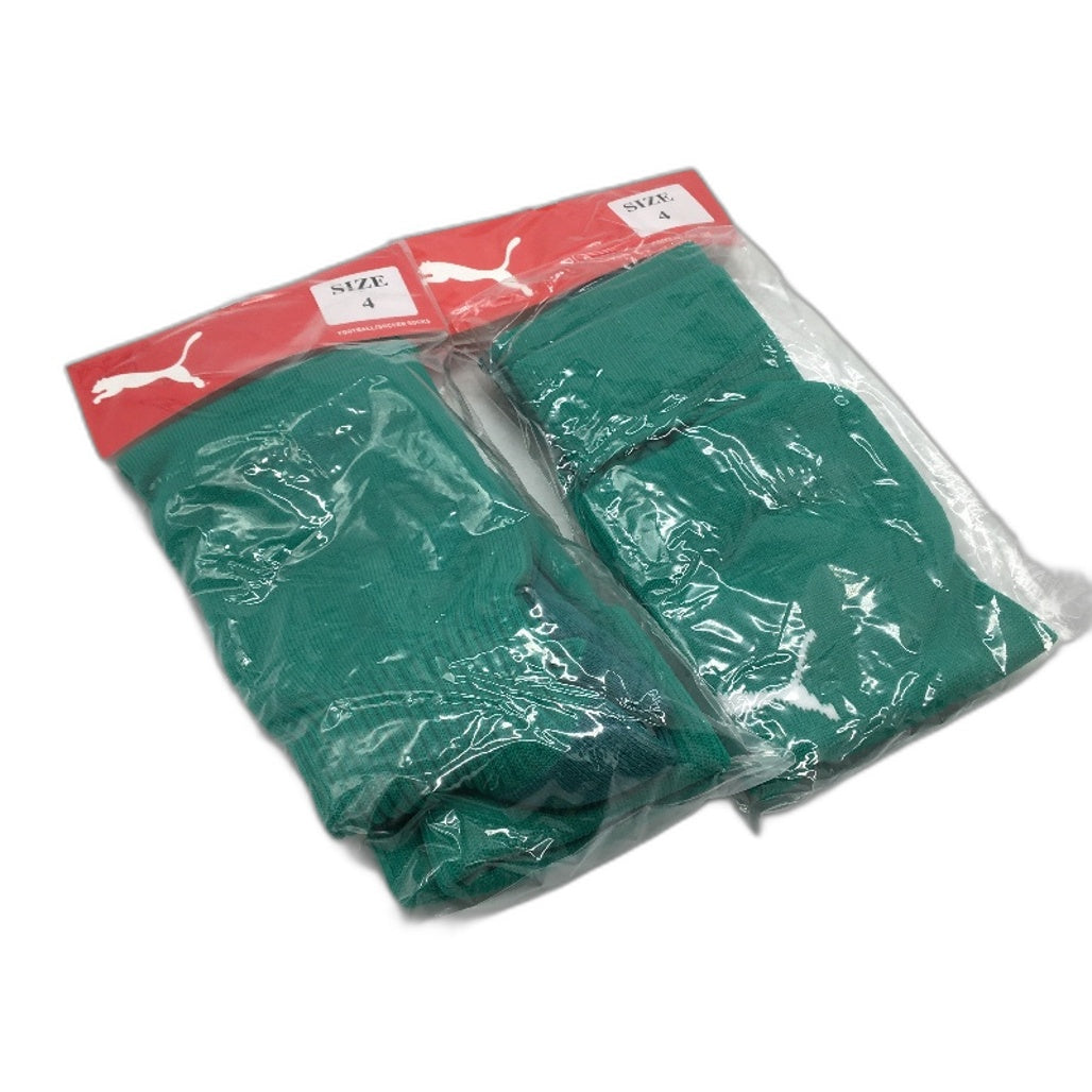 PUMA 2 Pack Green Team II Football Soccer High Socks Unisex Size 4 US 10-12 NEW