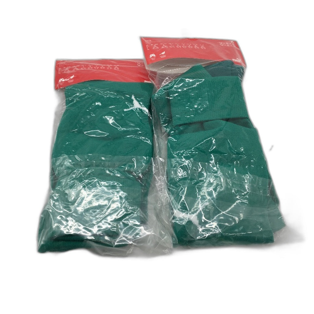PUMA 2 Pack Green Team II Football Soccer High Socks Unisex Size 4 US 10-12 NEW