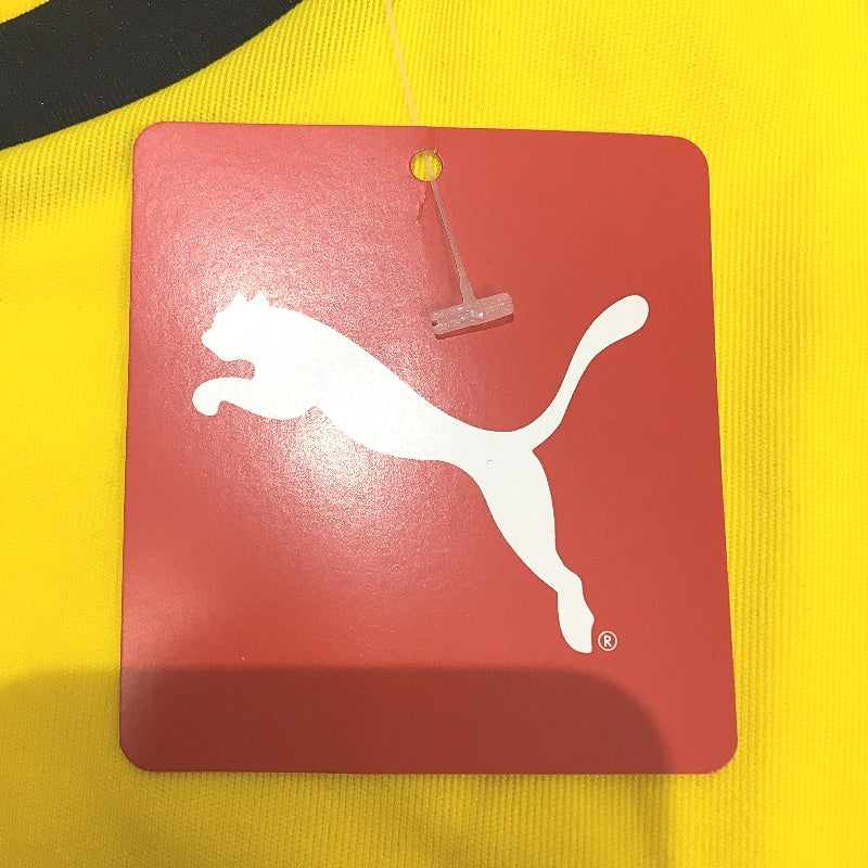 PUMA LIGA Jersey Cyber Yellow & Black Sports T Shirt Training Top Mens Size XS