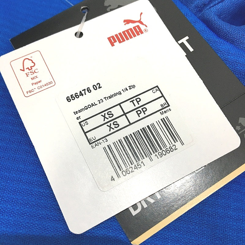 PUMA Blue Drycell TeamGoal 23 Training Quarter Zip Sports Jacket Mens Sz XS NEW