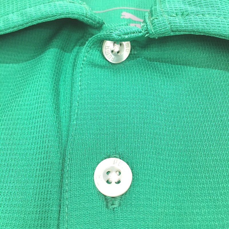 PUMA Green Drycell Short Sleeve Polo Shirt Kids Training Top Youth Size M 9-10Y