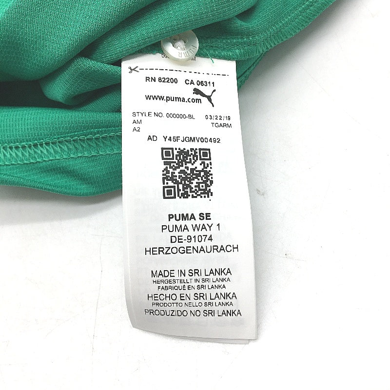 PUMA Green Drycell Short Sleeve Polo Shirt Kids Training Top Youth Size M 9-10Y