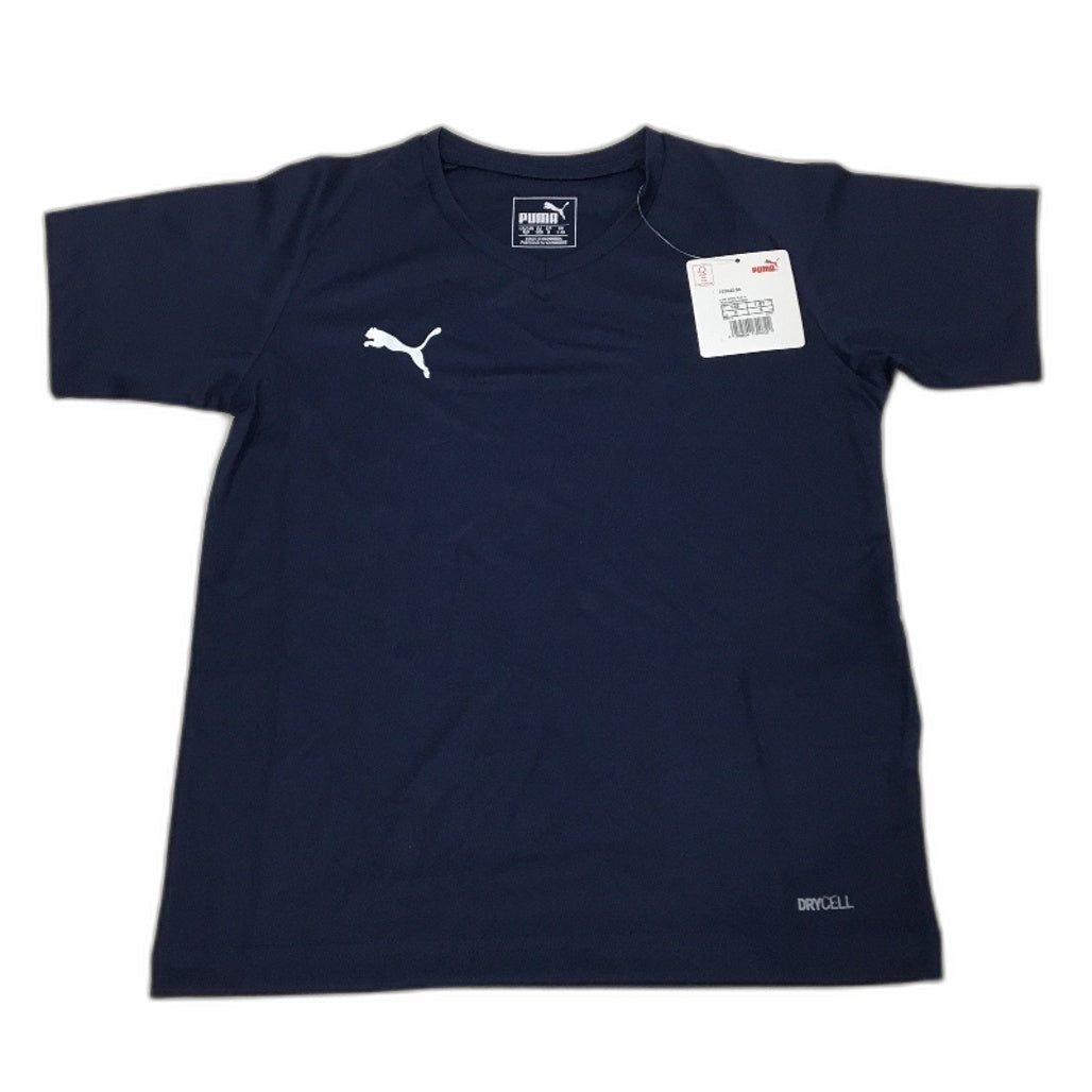 PUMA  Navy Jersey Core Junior Short Sleeve Training Sports Top Youth Size S 7-8Y