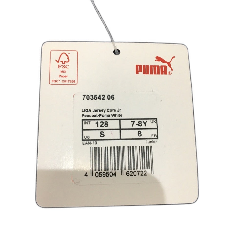 PUMA  Navy Jersey Core Junior Short Sleeve Training Sports Top Youth Size S 7-8Y