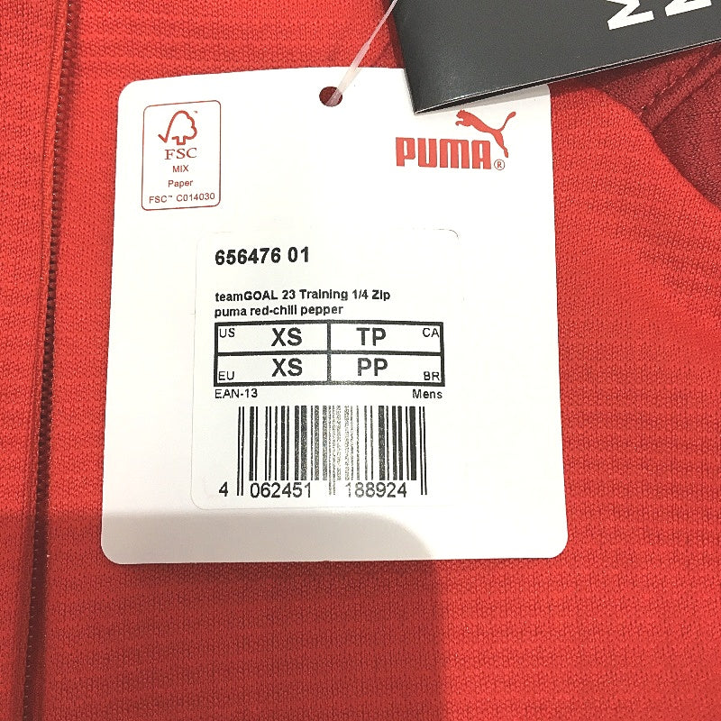 PUMA Red Drycell TeamGoal 23 Training Quarter Zip Sports Jacket Mens Sz XS NEW