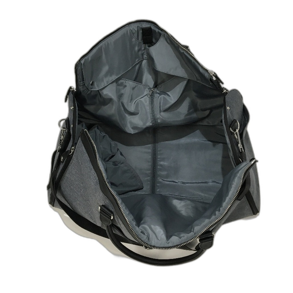 Skylite Fully Flat Open Zip Duffle Bag With Coat Hanging Compartment Grey