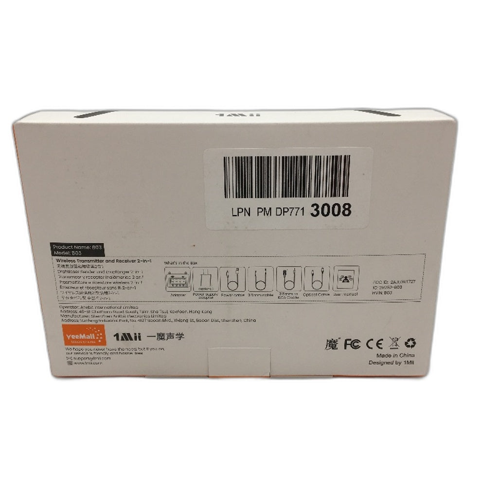 1Mii B03 Wireless Transmitter Receiver 2 In 1 For TV Stereo Headphone Soundbar