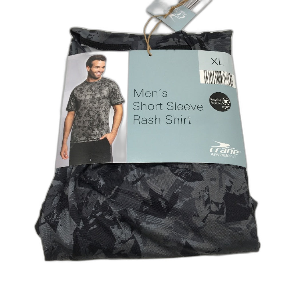 Crane Performance Grey Geo Pattern Short Sleeve Rash Vest Mens Sze XL NEW