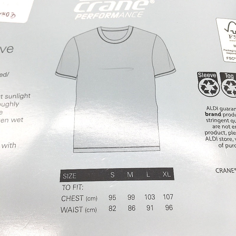 Crane Performance Grey Geo Pattern Short Sleeve Rash Vest Mens Sze M NEW