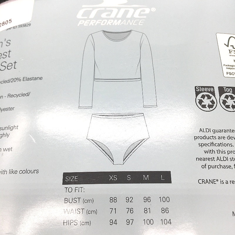 Crane Performance Black & Camo Rash Vest & Bikini Set Swimwear Ladies Sze L NEW