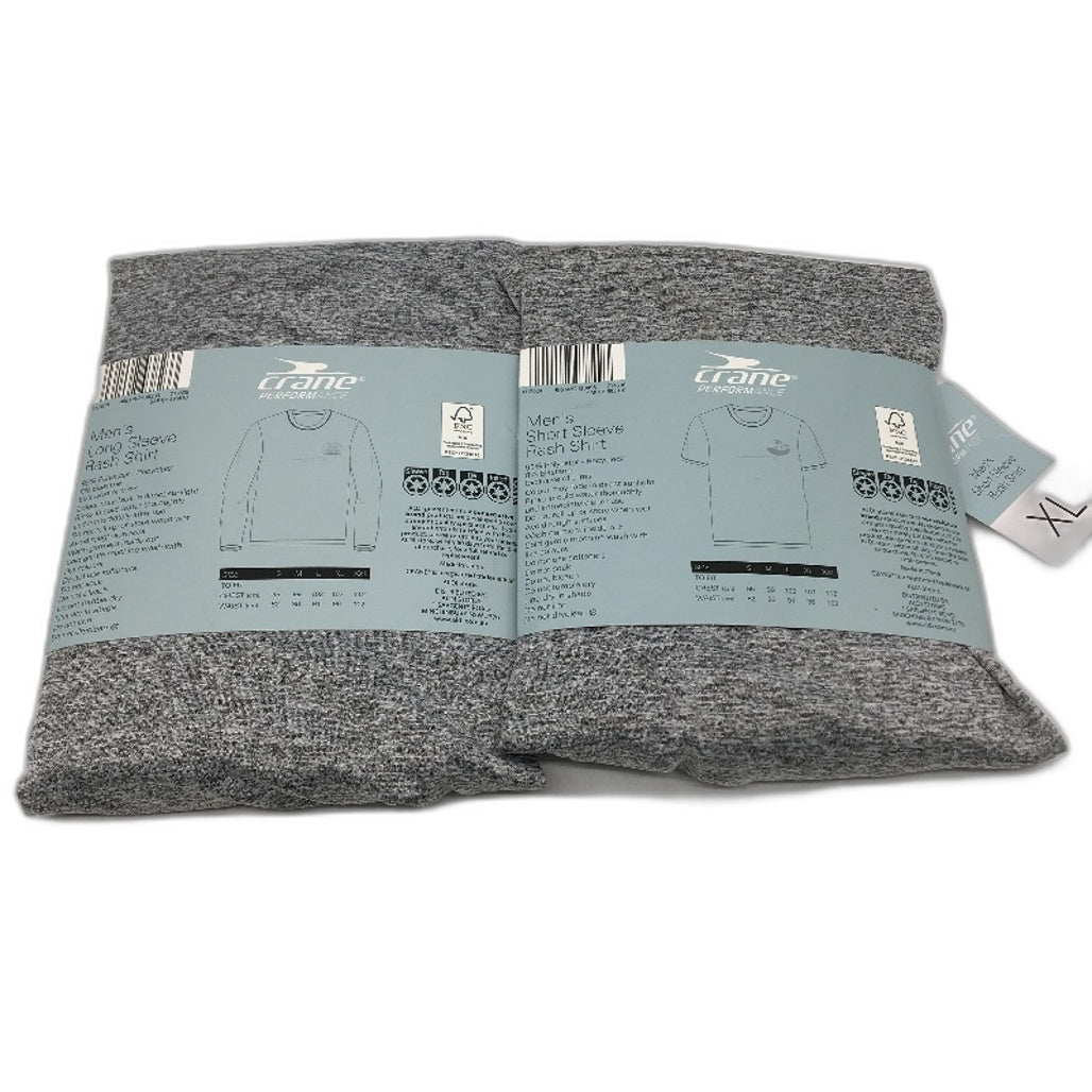 Crane Performance 2 Pack Long & Short Sleeve Grey Rash Vests Mens Size XL NEW